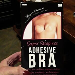 Lingerie Solutions A Cup Super Strapless Adhesive Bra Nude NEW Reusable